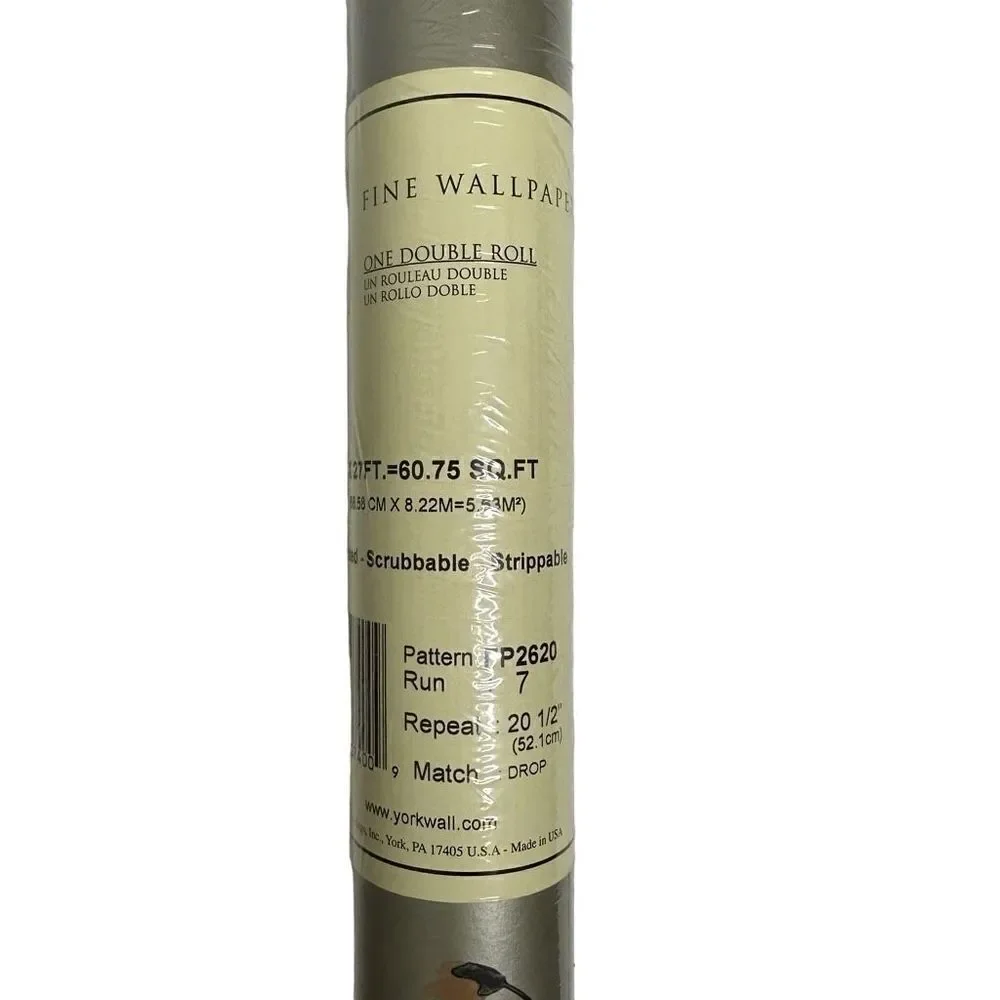 Ashford House York Wallcoverings FP2620 Prepasted Wallpaper 2 Double Rolls Set